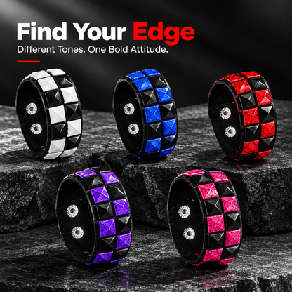 6Pcs Punk Rock Wide Artificial Leather Cuff Bracelets