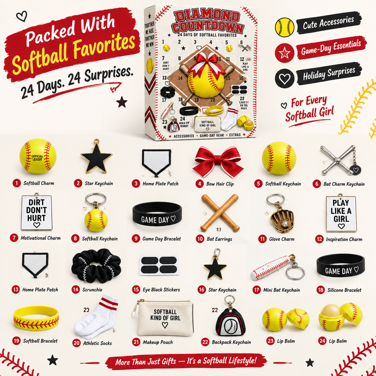 Softball Diamond Countdown Advent Calendar 2026