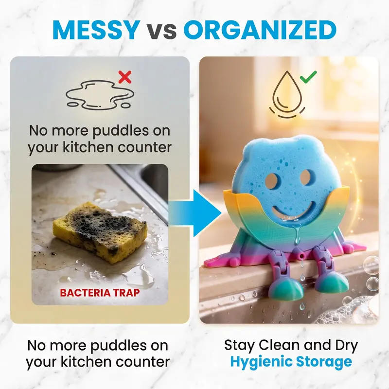 Cute Sponge Holder with Self-Draining Design (2pcs)
