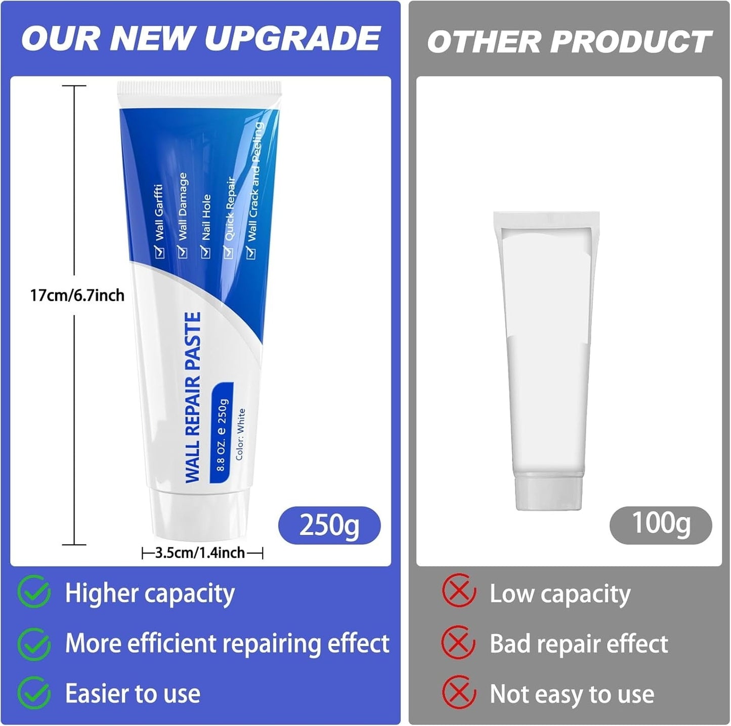 Wall Repair Putty Kit Crack Filler Smooth Finish Cream