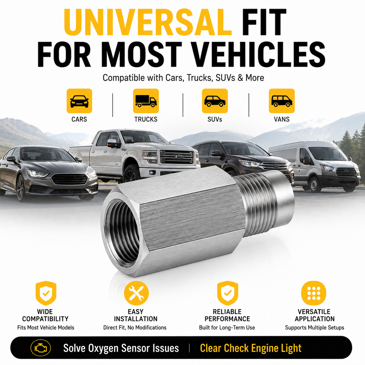 Universal Car Oxygen Sensor-M18x1.5 O2 Sensor Spacer Extender