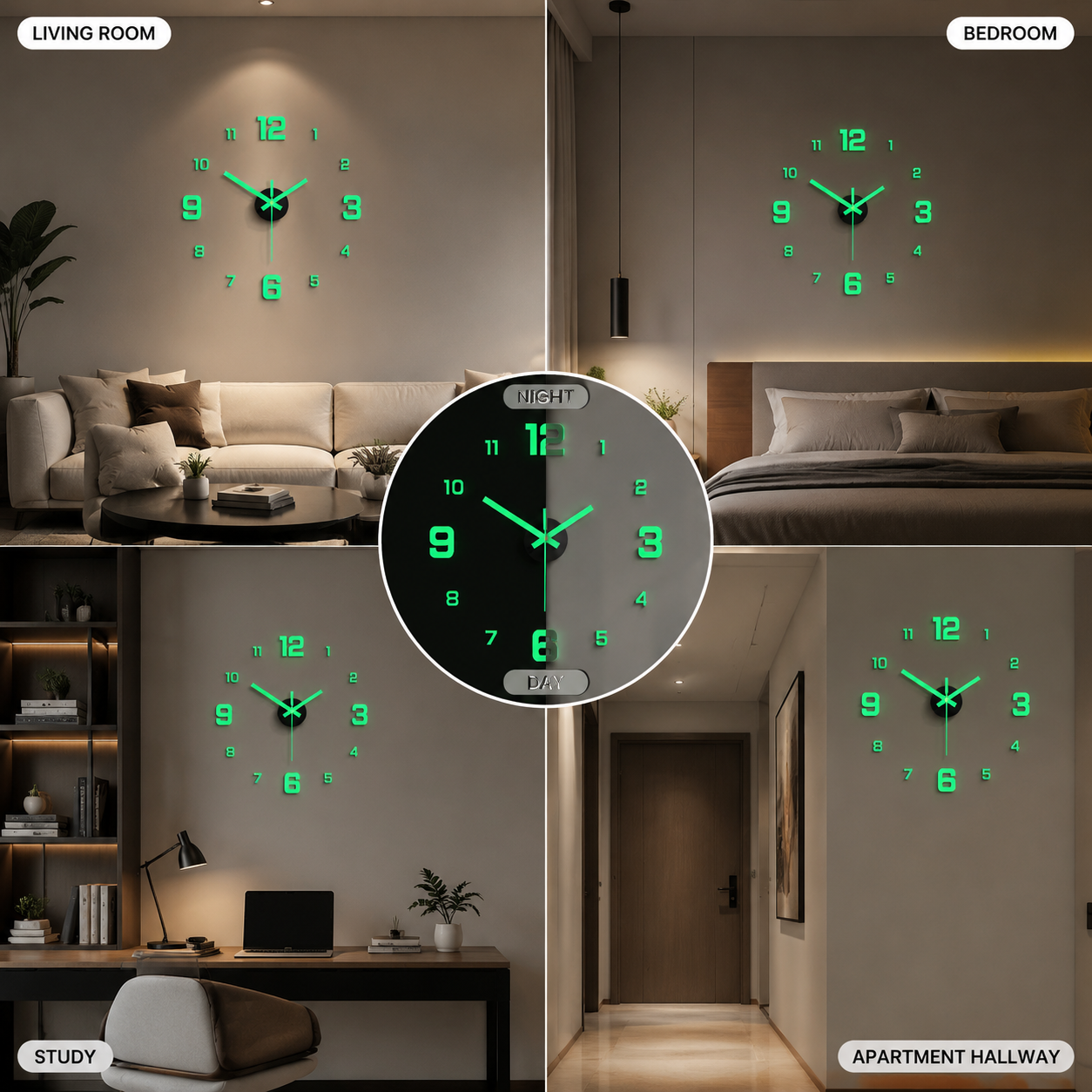 DIY 3D Digital Luminous Wall Clock