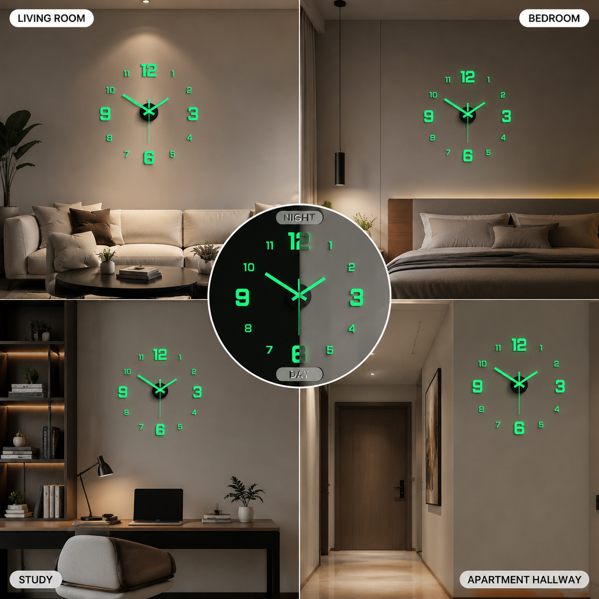 DIY 3D Digital Luminous Wall Clock