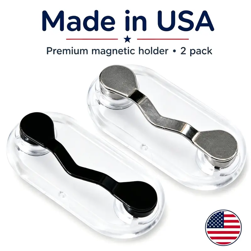 2 Pack Magnetic Glasses Holder - Premium Strength Magnetic Hold