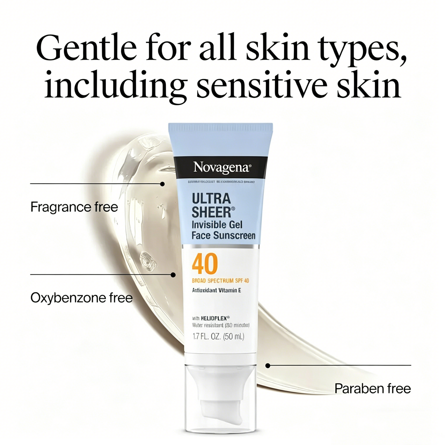 Ultra Sheer® Invisible Gel Face Sunscreen Broad Spectrum SPF 40