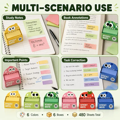 6-Pack Transparent Pull-Out Sticky Notes