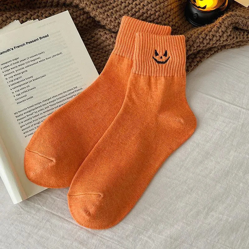 🎃Buy 1 Get 1 Free-Funny Pumpkin Ghost Cartoon Mid-Calf Knit Socks