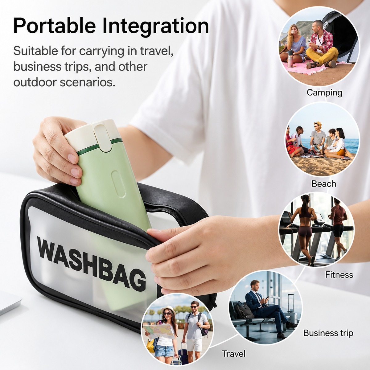 4 in 1 Travel Dispenser Bottle with Scale and Label