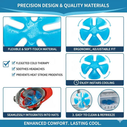 2PCS Cold Therapy Inserts For Hard Hats & Sun Hats