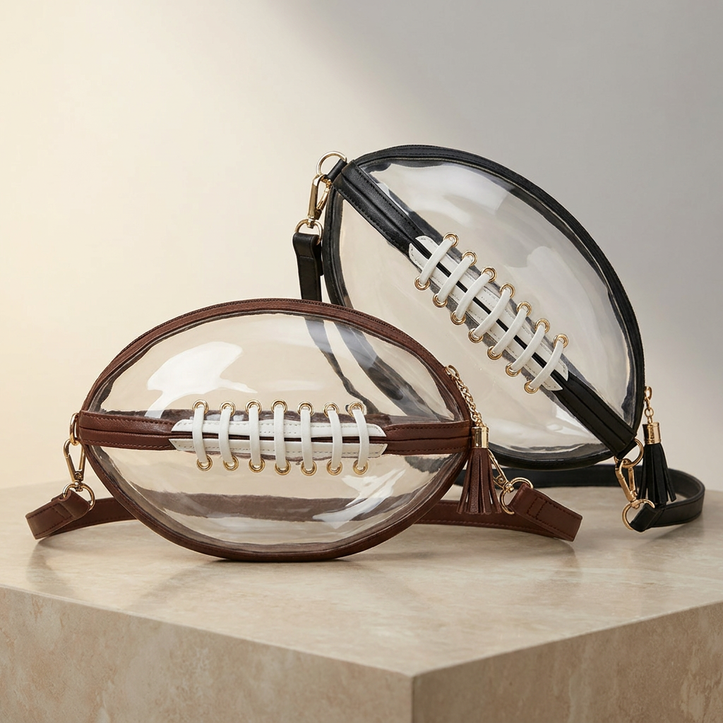 Football-Shaped Clear Stadium Bag