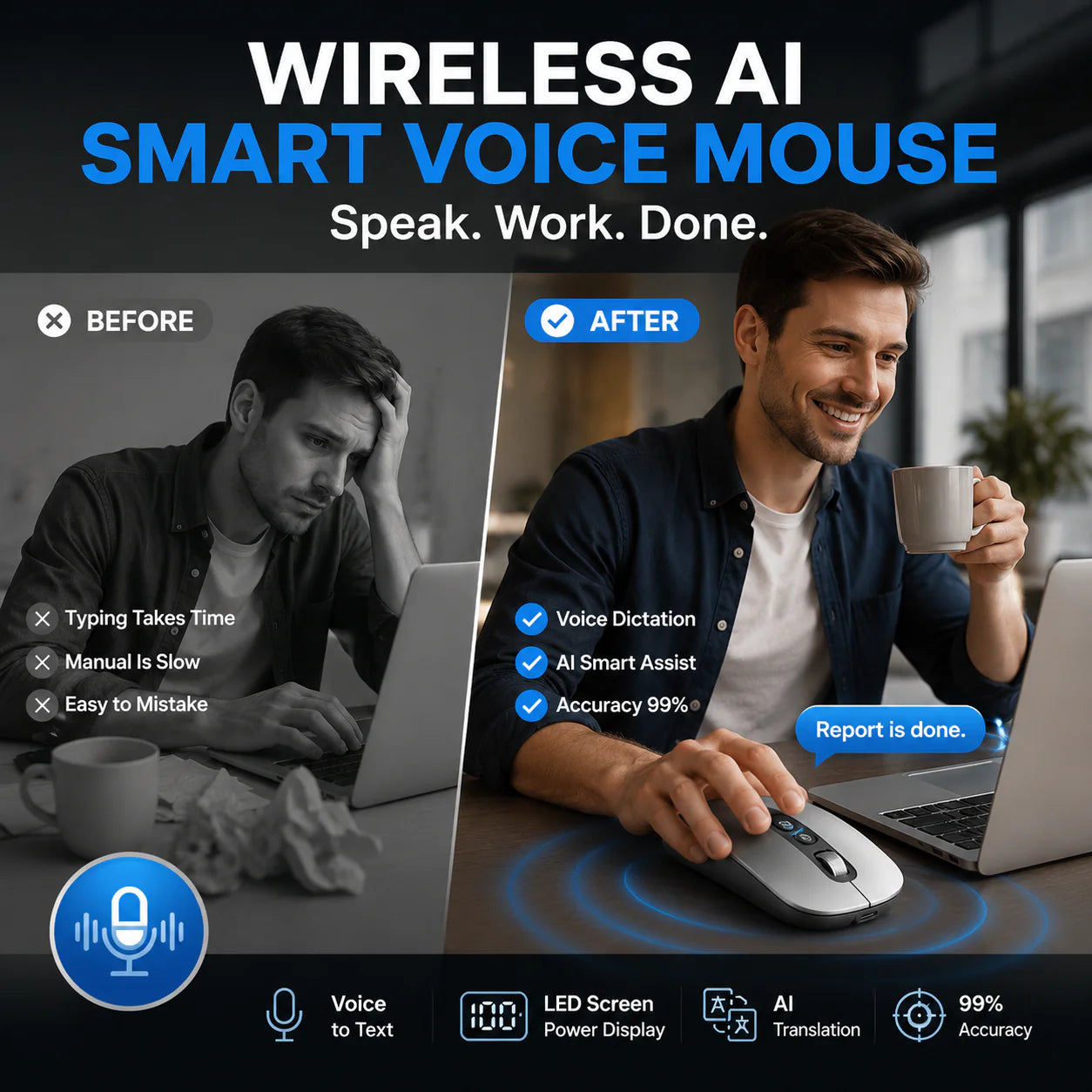 Wireless Al Smart Voice Mouse