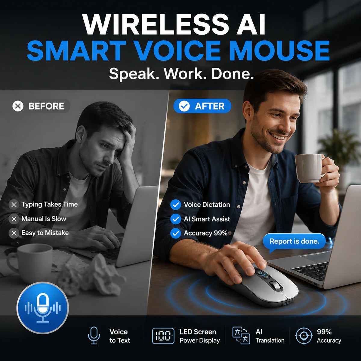 Wireless Al Smart Voice Mouse