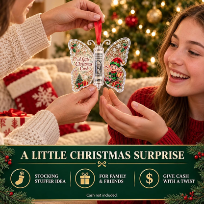 Christmas Cash Gift Ornament – Butterfly Money Holder Set