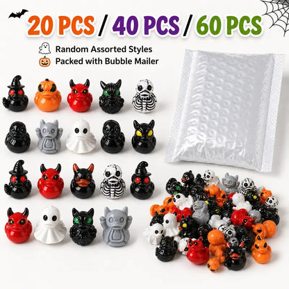 Mini Spooky Skull Devil Resin Duck Ornament
