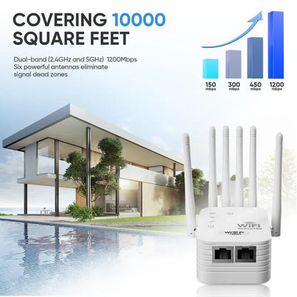 Dual-Band WiFi Range Extender - Stay Connected Everywhere!