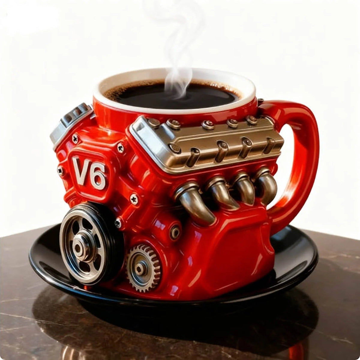 V6/V8 3D Engine Stainless Steel Mug — Rev Up Your Morning