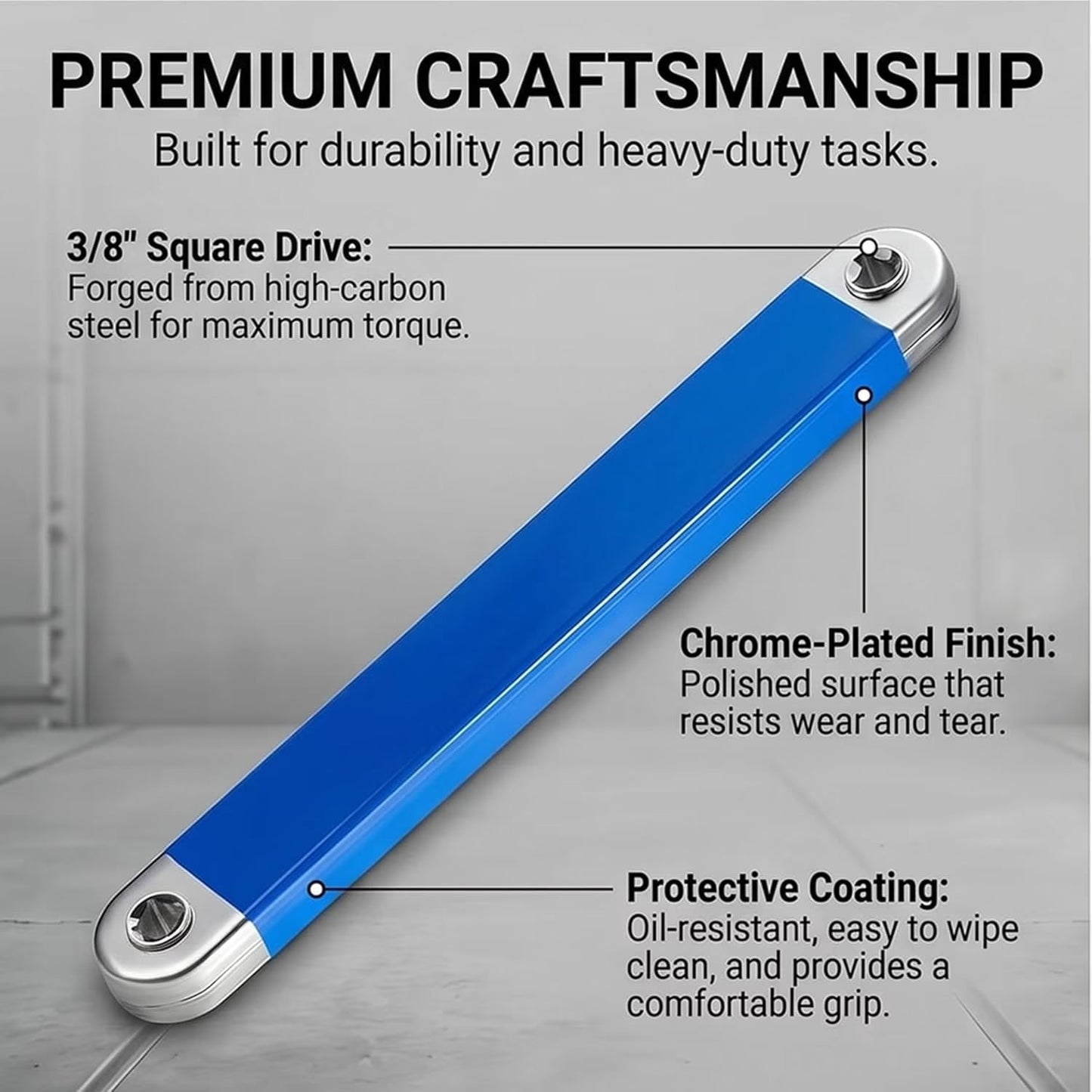 9.8" Zero-Degree Extension Wrench for Tight Spaces