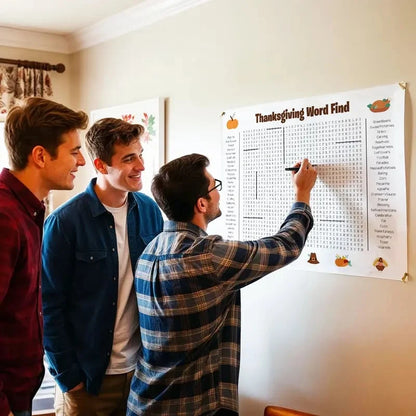 Jumbo Thanksgiving Word Search Poster – Giant 31.5"x20" Wall Game