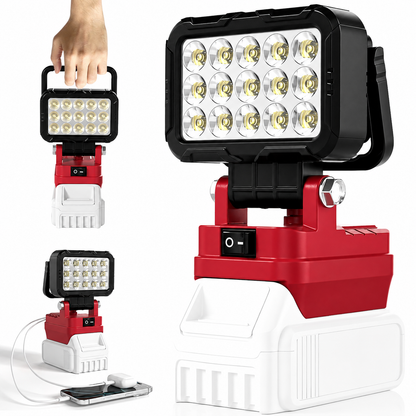 6000 Lumen 40W LED Work Light -Compatible with Dewalt 20V Max Battery