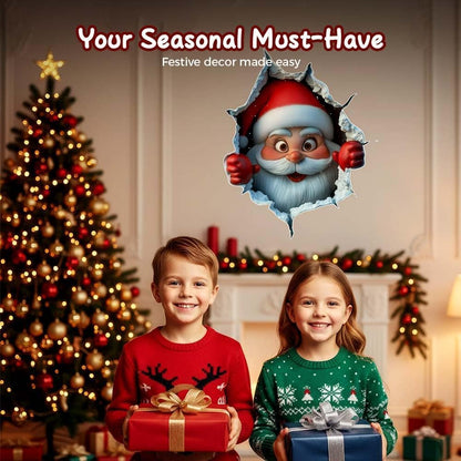 Festive Decor 2-Piece Santa Face Vinyl Stickers