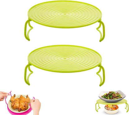 3-in-1 Microwave Plate Stacker with Splatter Cover & Carrying Handles