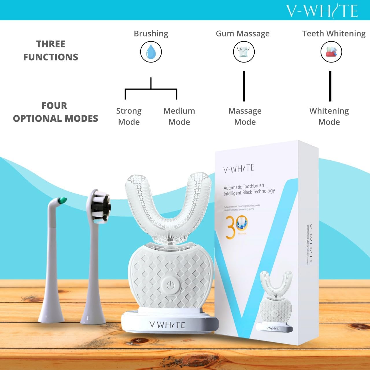Adults Auto Ultrasonic U-Shaped Toothbrush