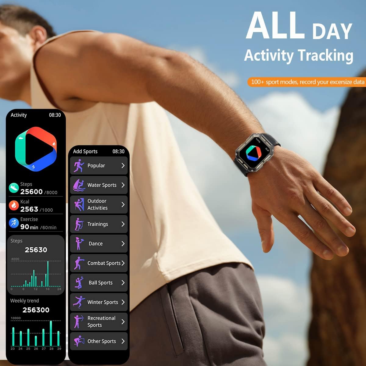 Smart Watch for Men – Bluetooth Call Outdoor Sports Watch