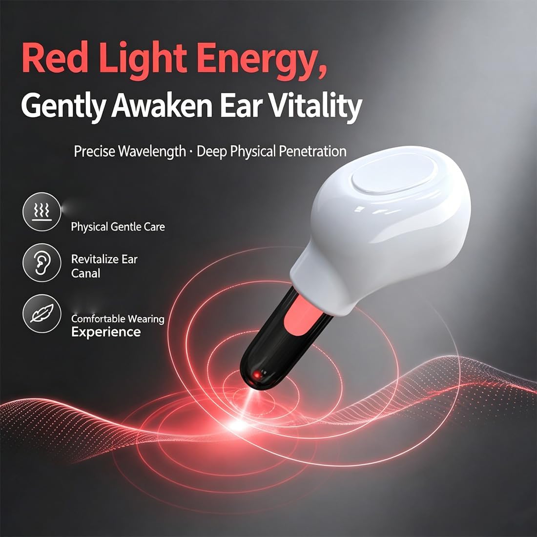 650nm Red Light Ear Device – Rechargeable Hands-Free Wellness Tool