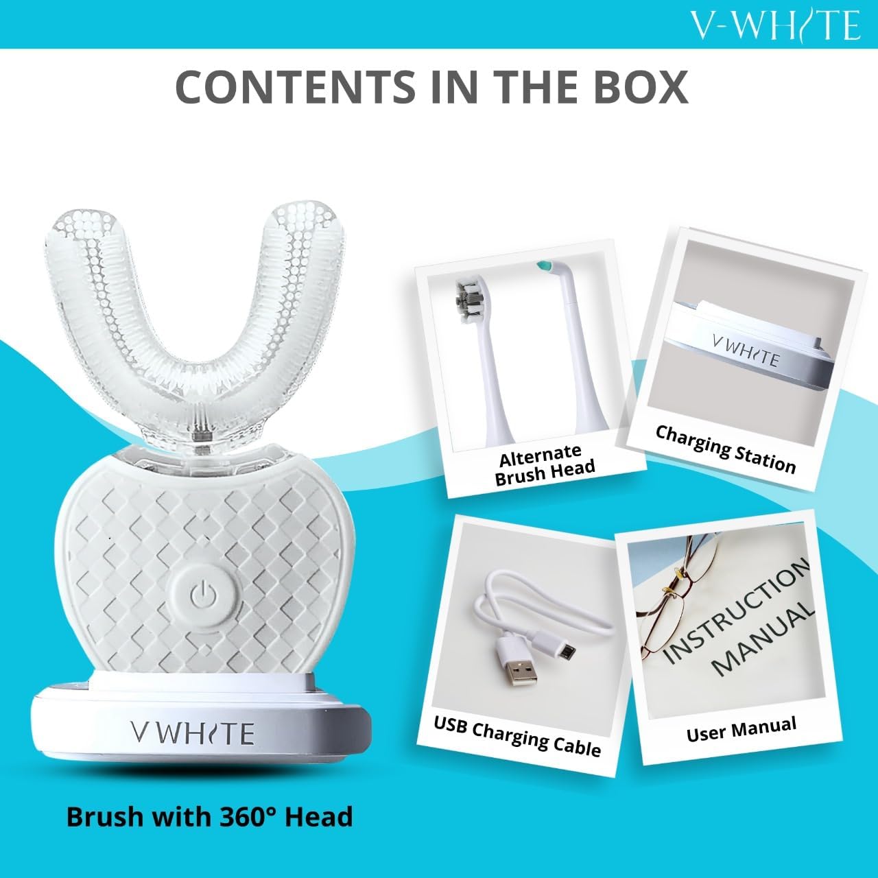 Adults Auto Ultrasonic U-Shaped Toothbrush