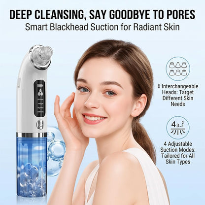 Blackhead Remover Pore Vacuum with 4 Suction Modes & 6 Tips