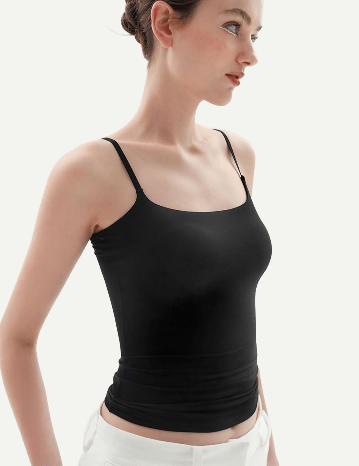 Women's Square Neck Tank Top Adjustable Spaghetti Straps Sleeveless