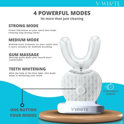 Adults Auto Ultrasonic U-Shaped Toothbrush