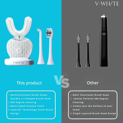 Adults Auto Ultrasonic U-Shaped Toothbrush