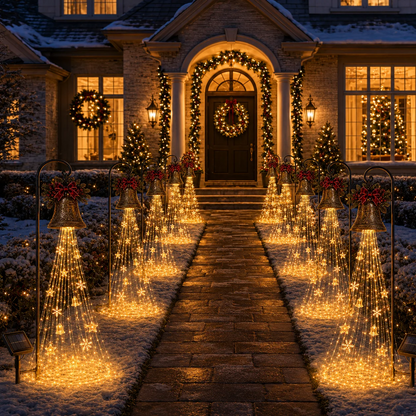 Christmas Bell Cascade Solar Yard Light