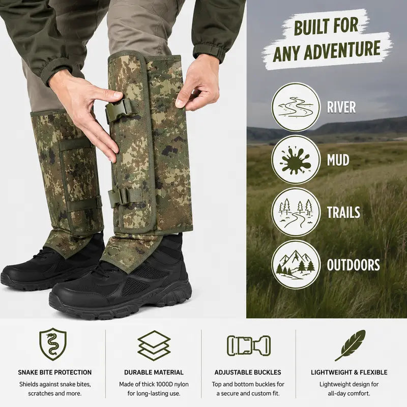 Unisex Adjustable Outdoor Snake-Resistant Leg Gaiters