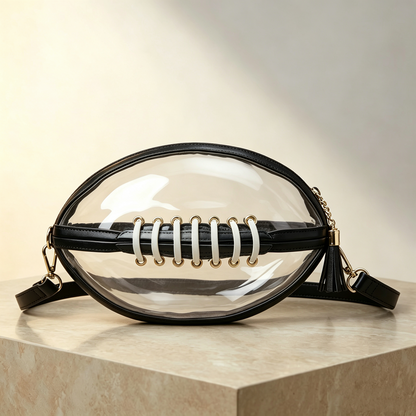 Football-Shaped Clear Stadium Bag