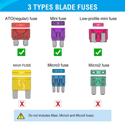 306-Pcs Zinc Alloy Automotive Blade Fuse Kit