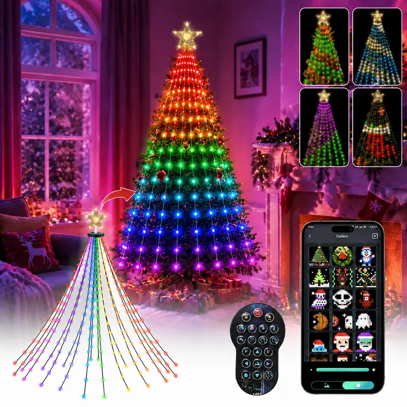 Smart Christmas Tree Lights -Color-Changing Light String with Remote and APP Control