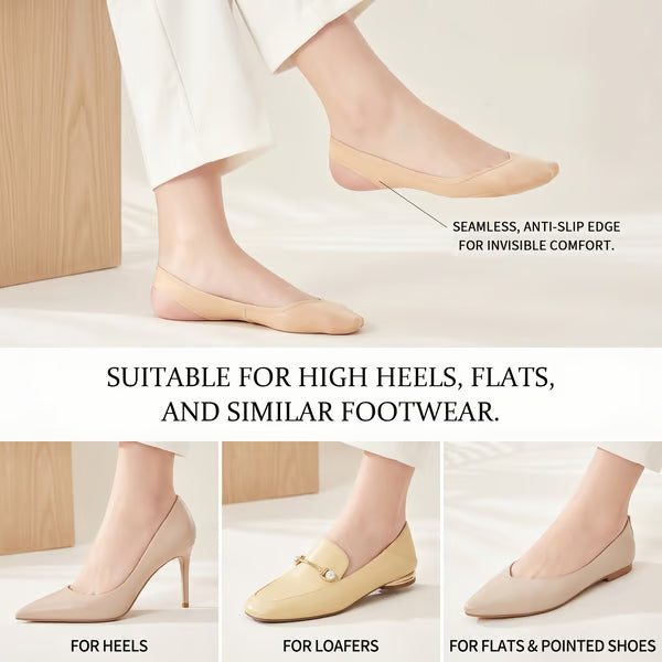 5Pcs Women's Ice Silk No Show Ultra-Thin Liners — Invisible Comfort for Every Shoe