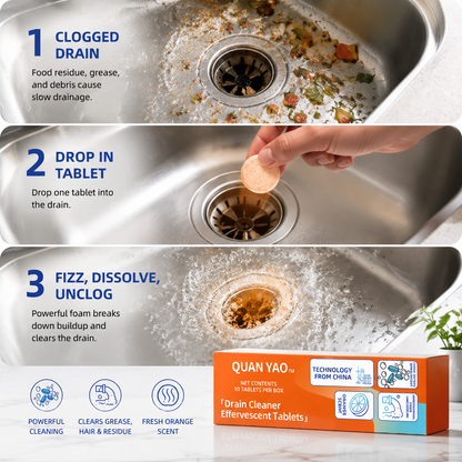 Drain Cleaner Effervescent Tablets for Fresh & Clear Pipes