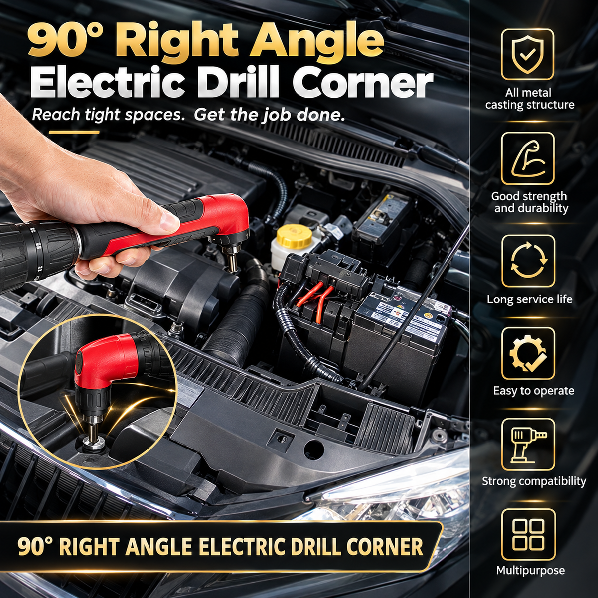 90 Degree Corner Device Drill Adapter