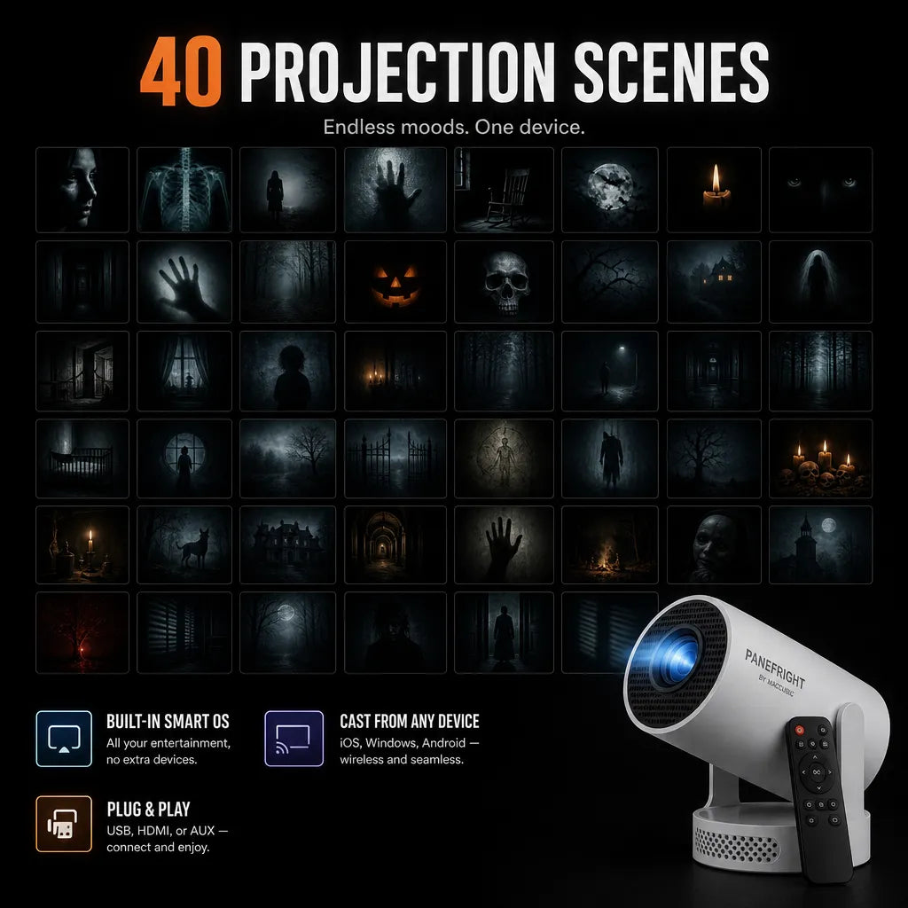 Halloween Window Projector with 40 Creepy Projection Scenes