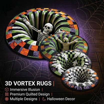 3D Halloween Optical Illusion Rug – Soft Non-Slip Round Mat