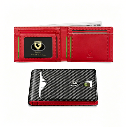 💳RFID Blocking Leather & Carbon Fiber Wallet
