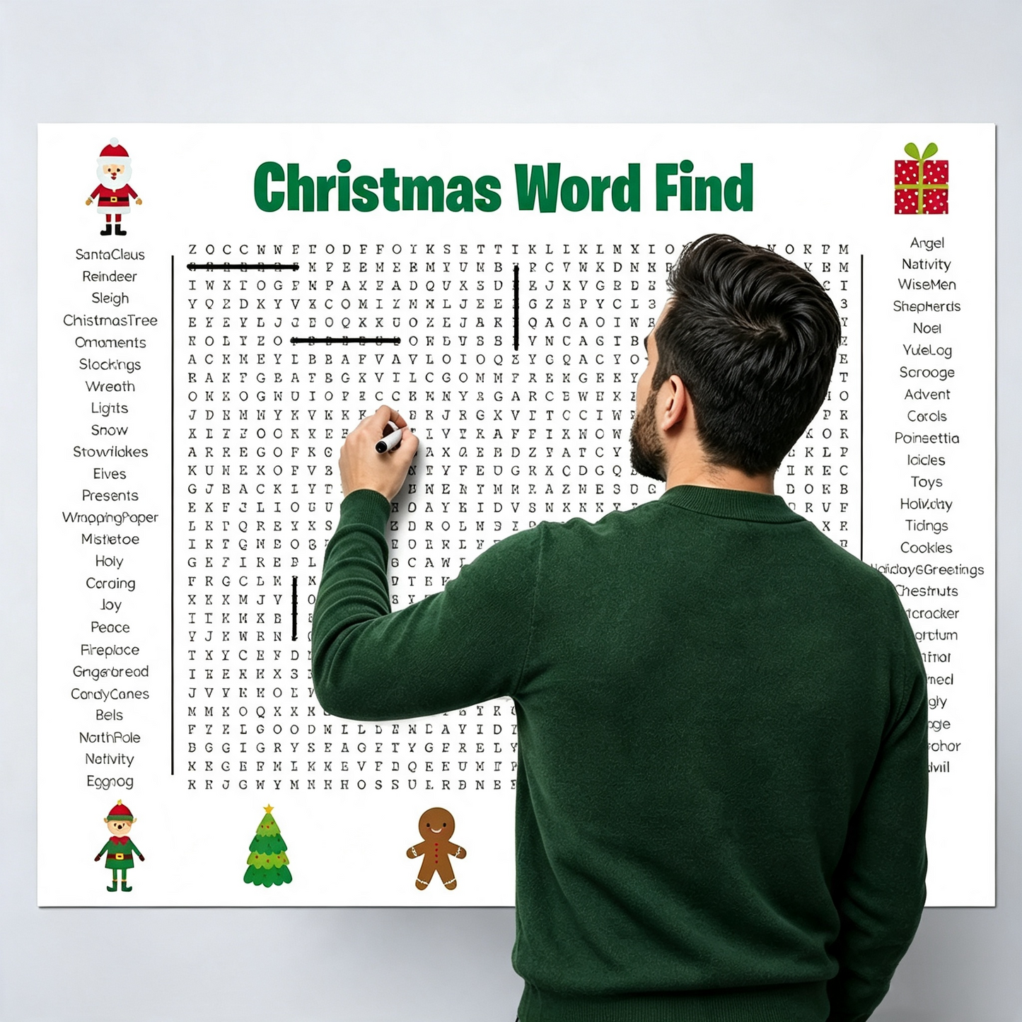 Jumbo Thanksgiving Word Search Poster – Giant 31.5"x20" Wall Game