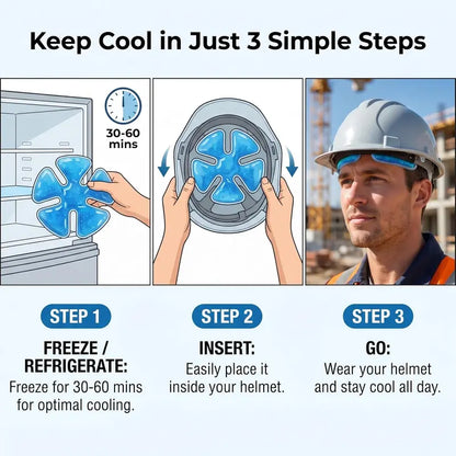 2PCS Cold Therapy Inserts For Hard Hats & Sun Hats