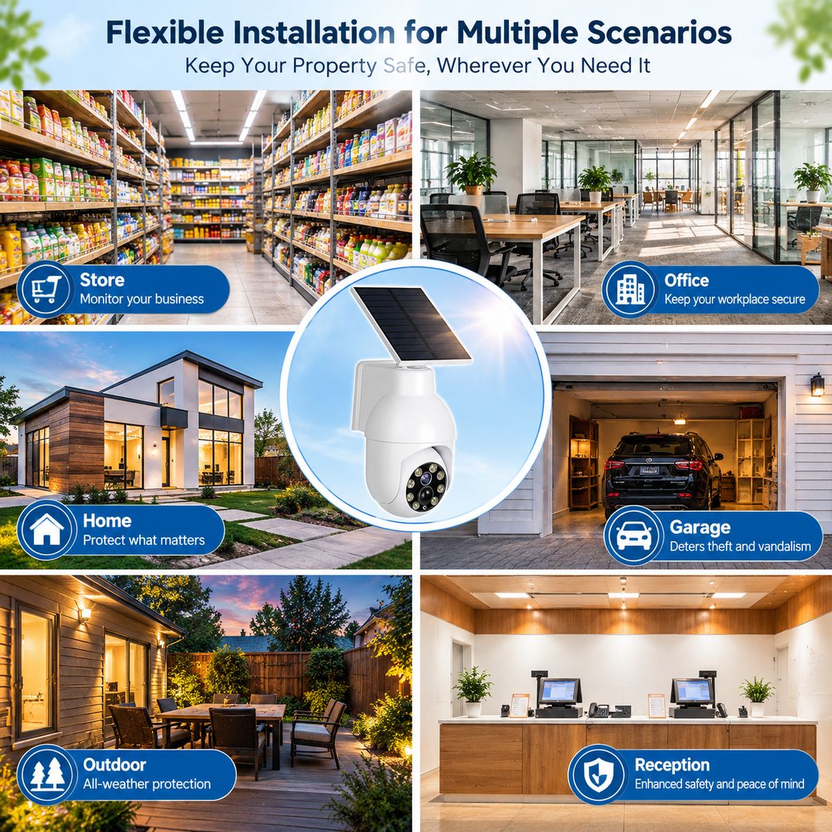 360° Ultra-Bright Motion Sensor Spotlight|Wireless Dummy PT Dome CCTV Camera