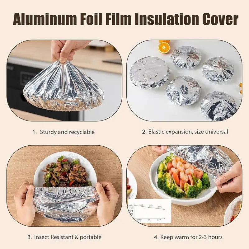 100 Pack Aluminum Foil Bowl Covers