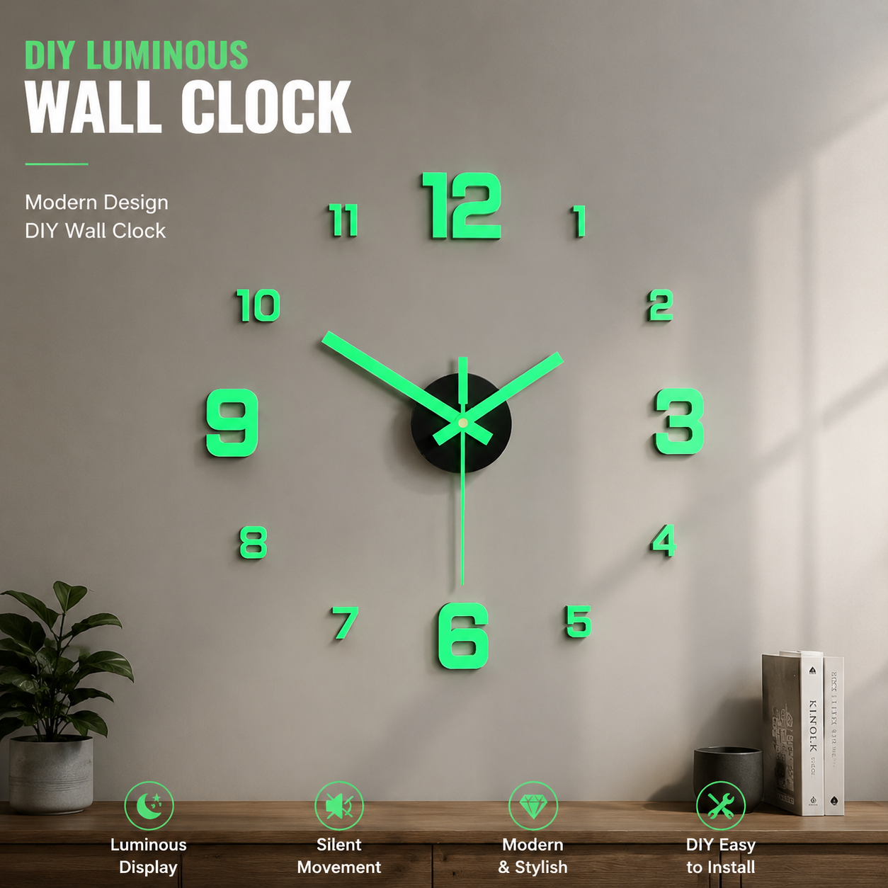 DIY 3D Digital Luminous Wall Clock