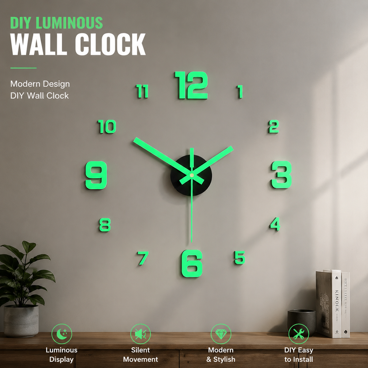 DIY 3D Digital Luminous Wall Clock